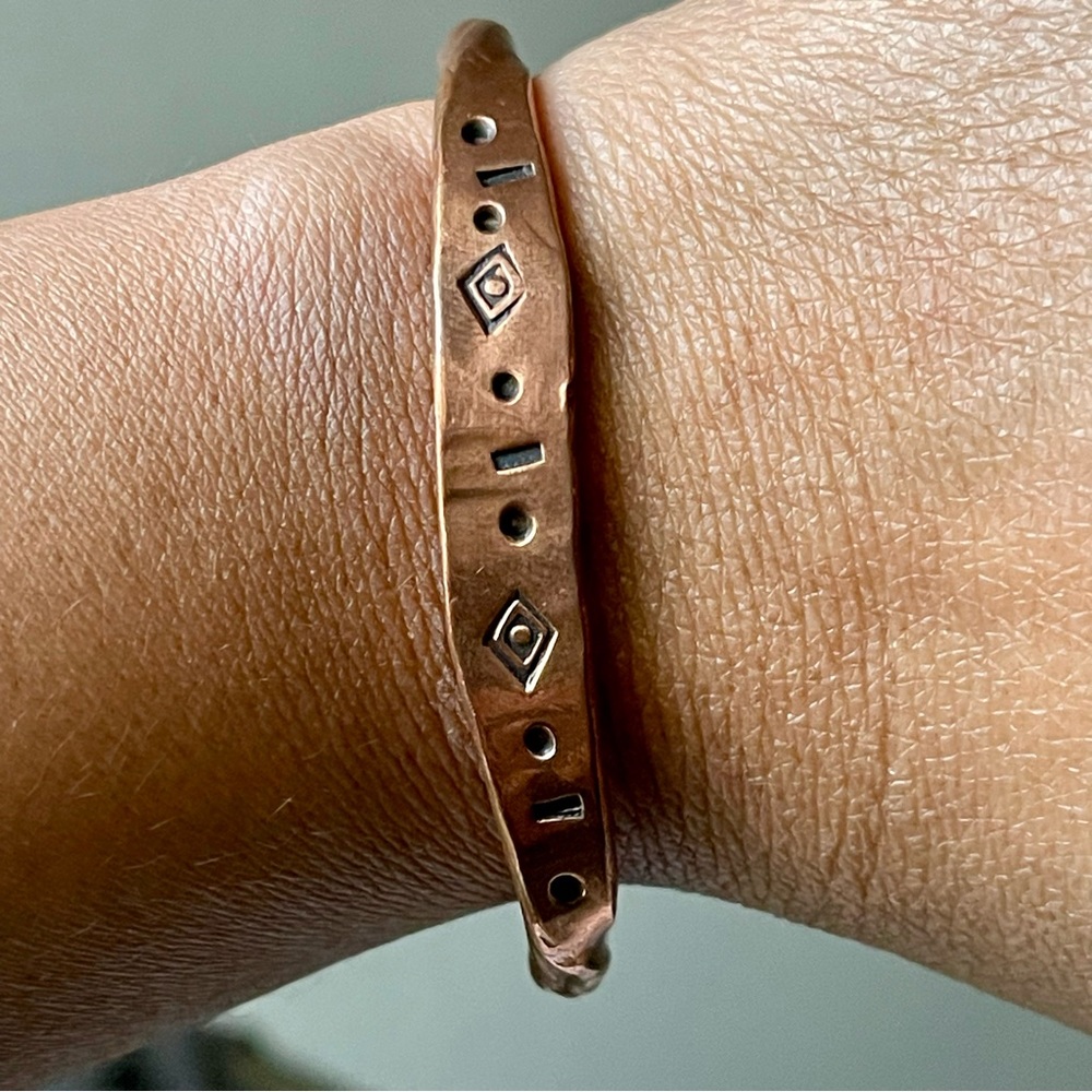 Vintage | Solid Copper Cuff Bracelet Stamped/Mark… - image 5